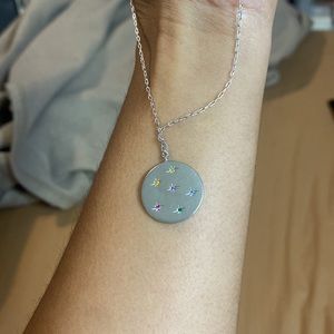 Tai Coin Multicolored Starburst Pendant Necklace